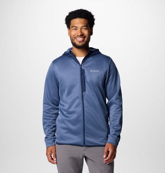 Men Columbia Tech™ Fleece Hooded Jackets Dark Blue / Navy | US-FCOHYA-806