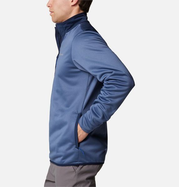 Men Columbia Tech™ Half Zip Fleece Dark Blue / Navy | US-EPIFJR-762