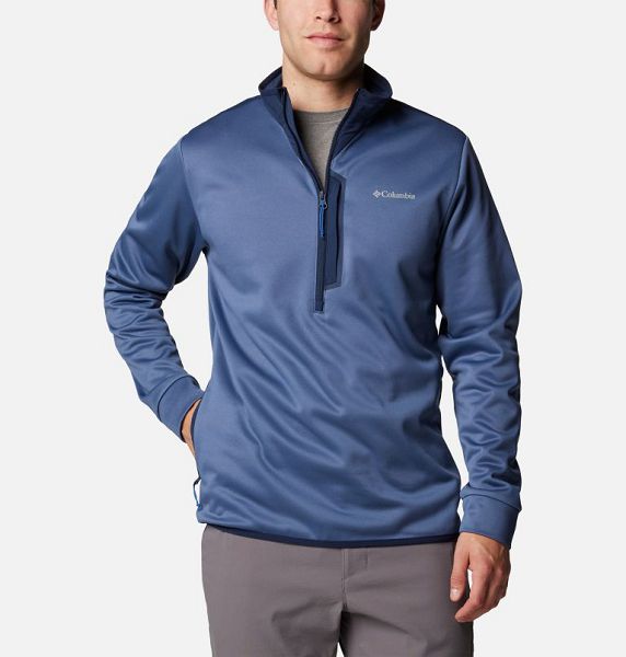 Men Columbia Tech™ Half Zip Fleece Dark Blue / Navy | US-EPIFJR-762