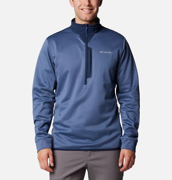 Men Columbia Tech™ Half Zip Fleece Dark Blue / Navy | US-EPIFJR-762