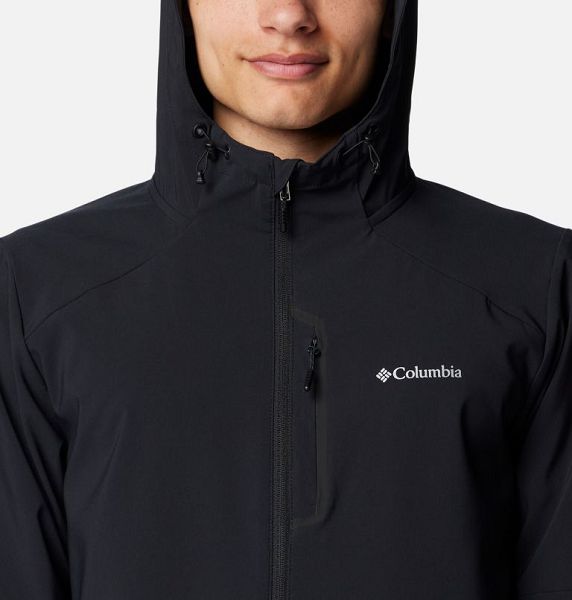 Men Columbia Tech™ Softshell Hooded Jackets Black | US-AVFQNX-641