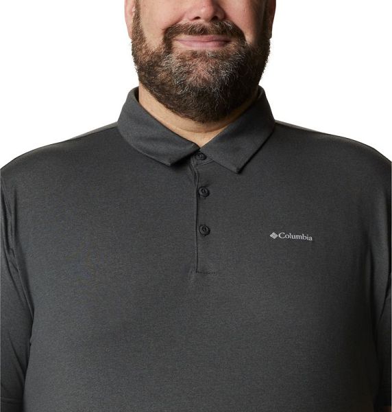 Men Columbia Tech Trail™ Technical Polo Shirts Dark Grey | US-ZXJMPF-049