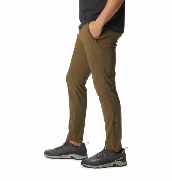 Men Columbia Tech Trail™ Warm Hiking Pants Olive Green | US-QAKGWM-850