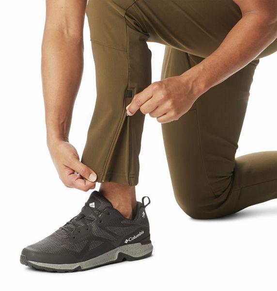 Men Columbia Tech Trail™ Warm Hiking Pants Olive Green | US-QAKGWM-850