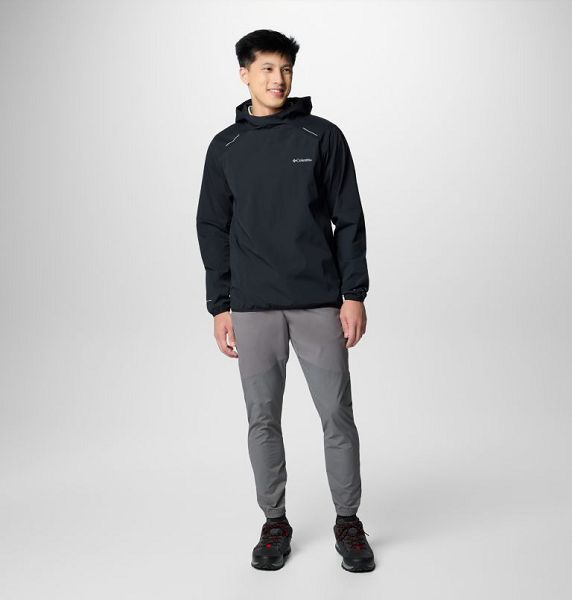 Men Columbia Tech™ Wind Pullover Black | US-FLKDBV-946