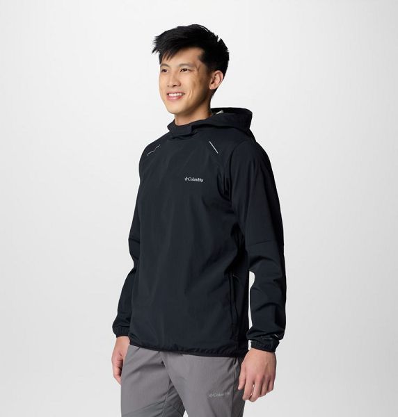 Men Columbia Tech™ Wind Pullover Black | US-FLKDBV-946