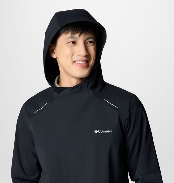 Men Columbia Tech™ Wind Pullover Black | US-FLKDBV-946