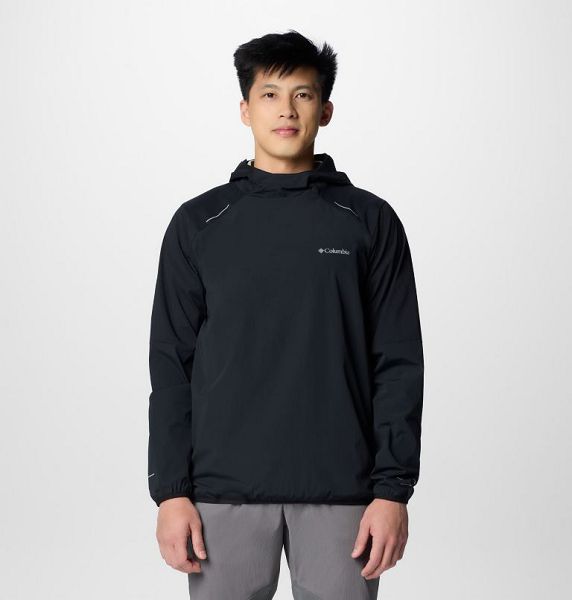 Men Columbia Tech™ Wind Pullover Black | US-FLKDBV-946