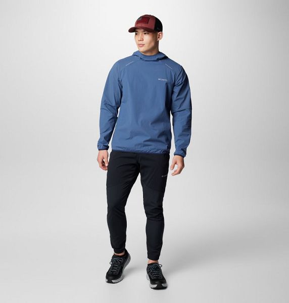 Men Columbia Tech™ Wind Pullover Dark Blue | US-VJSGBH-547