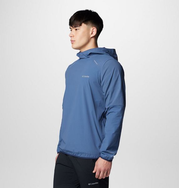 Men Columbia Tech™ Wind Pullover Dark Blue | US-VJSGBH-547