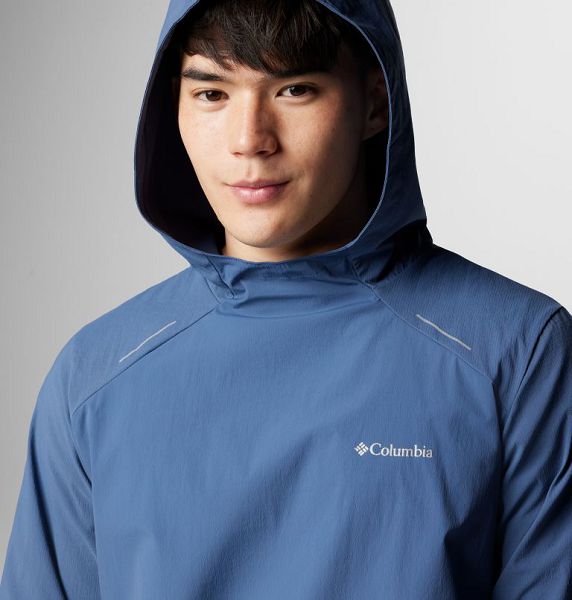 Men Columbia Tech™ Wind Pullover Dark Blue | US-VJSGBH-547