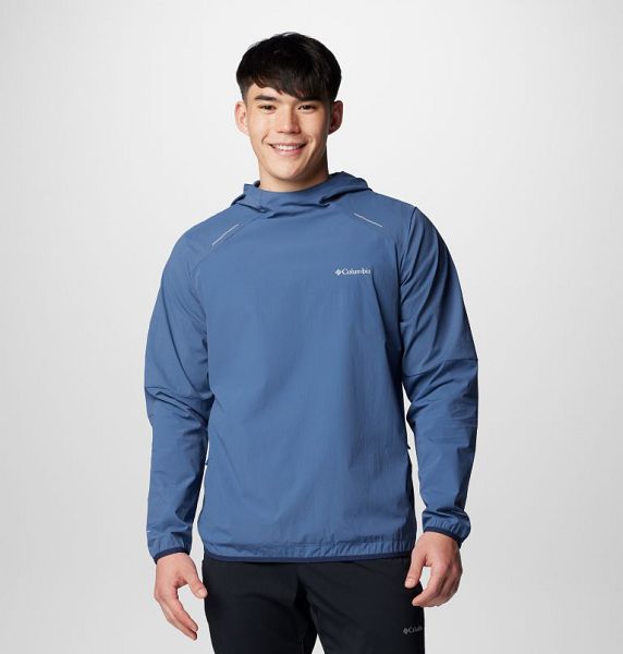 Men Columbia Tech™ Wind Pullover Dark Blue | US-VJSGBH-547