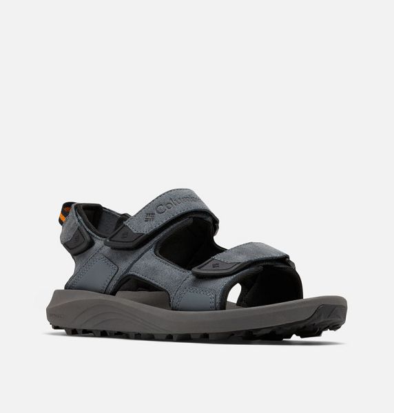 Men Columbia Trailstorm™ Hiker 3 Strap Sandals Deep Grey / Black | US-BNAHQD-381