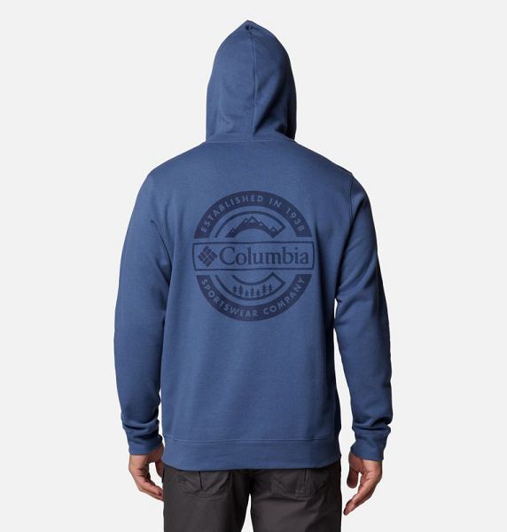 Men Columbia Trek™ Graphic Hoodie Blue | US-CPFBSA-145