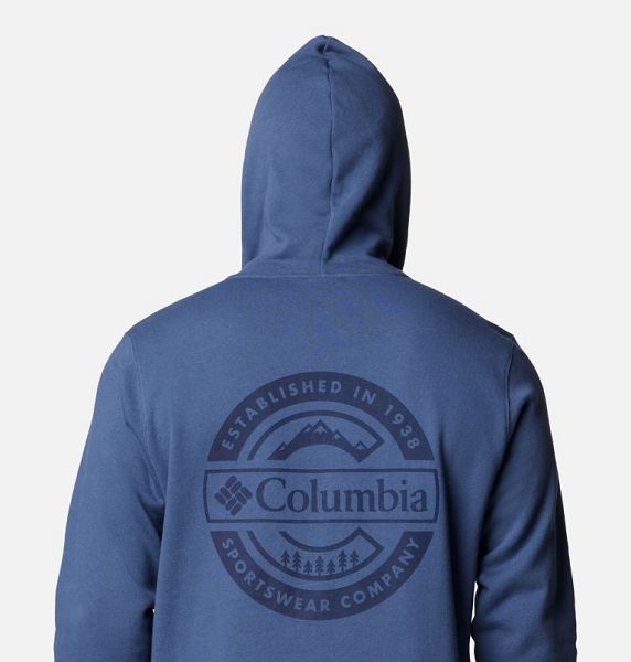 Men Columbia Trek™ Graphic Hoodie Blue | US-CPFBSA-145