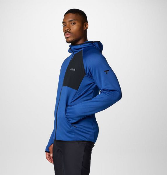 Men Columbia Triple Canyon™ II Hooded Fleece Jackets Blue / Black | US-GHQJVS-876