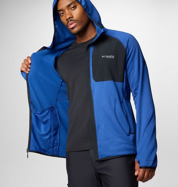 Men Columbia Triple Canyon™ II Hooded Fleece Jackets Blue / Black | US-GHQJVS-876