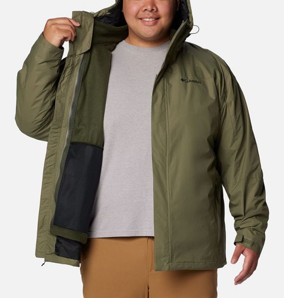 Men Columbia Tunnel Falls™ II Waterproof 3 In 1 Jackets Grey / Green | US-KCWQPV-086