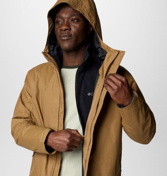 Men Columbia Tunnel Falls™ II Waterproof 3 In 1 Jackets Khaki | US-IYJBTV-785