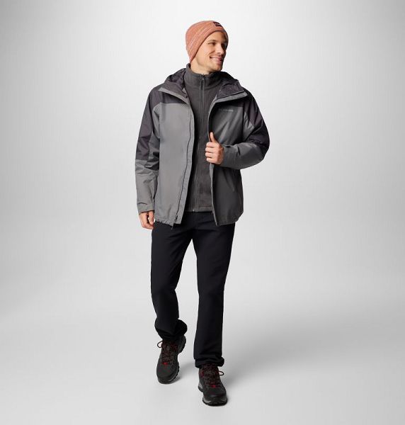 Men Columbia Tunnel Falls™ II Waterproof 3 In 1 Jackets Grey / Dark Grey | US-OUPZID-793