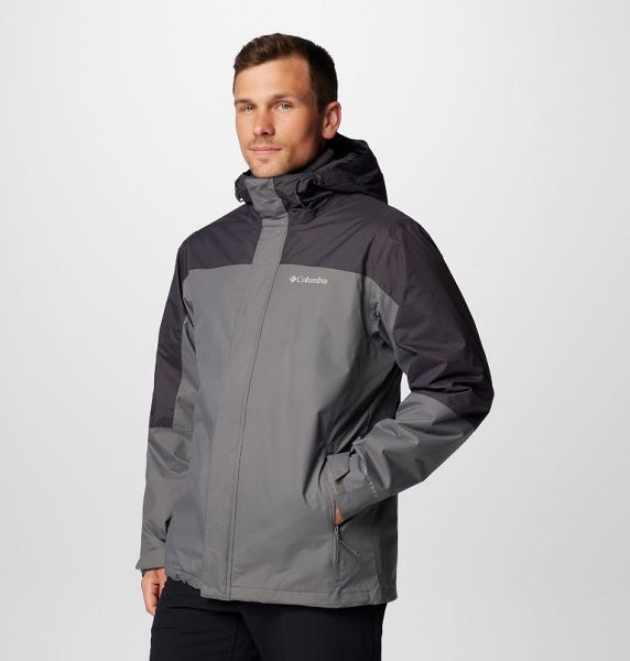 Men Columbia Tunnel Falls™ II Waterproof 3 In 1 Jackets Grey / Dark Grey | US-OUPZID-793