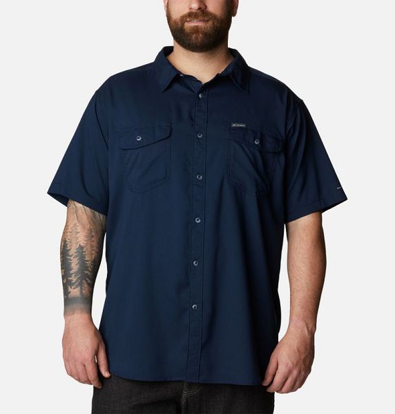 Men Columbia Utilizer™ II Solid Sleeve Shirts Navy | US-CVTJNZ-572