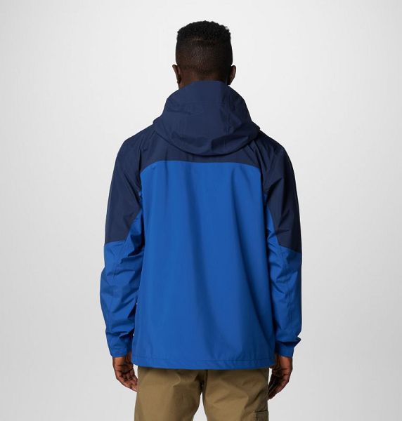 Men Columbia Wahkeena Falls™ II 3L Waterproof Hiking Shell Jackets Blue / Navy | US-ZOQVPM-207