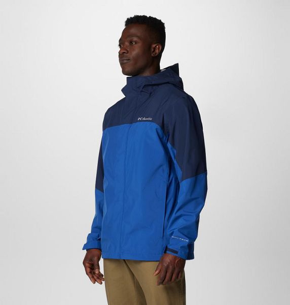 Men Columbia Wahkeena Falls™ II 3L Waterproof Hiking Shell Jackets Blue / Navy | US-ZOQVPM-207