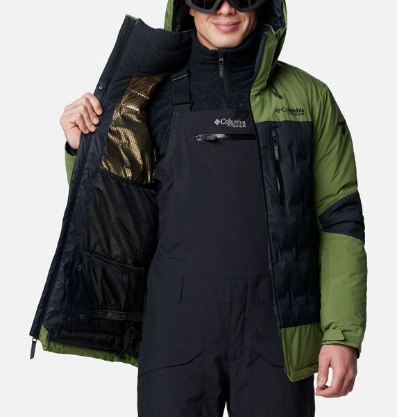 Men Columbia Wild Card™ IV Hooded Waterproof Down Ski Jackets Black | US-WXRHFN-286