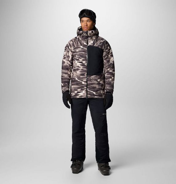 Men Columbia Winter District™ III Printed Waterproof Ski Jackets Dark Grey | US-BHCOKY-843