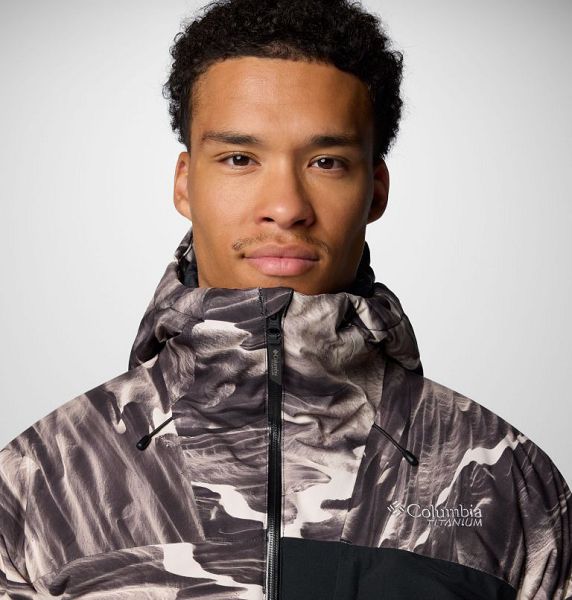 Men Columbia Winter District™ III Printed Waterproof Ski Jackets Dark Grey | US-BHCOKY-843