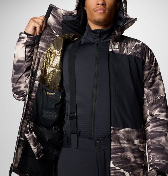 Men Columbia Winter District™ III Printed Waterproof Ski Jackets Dark Grey | US-BHCOKY-843