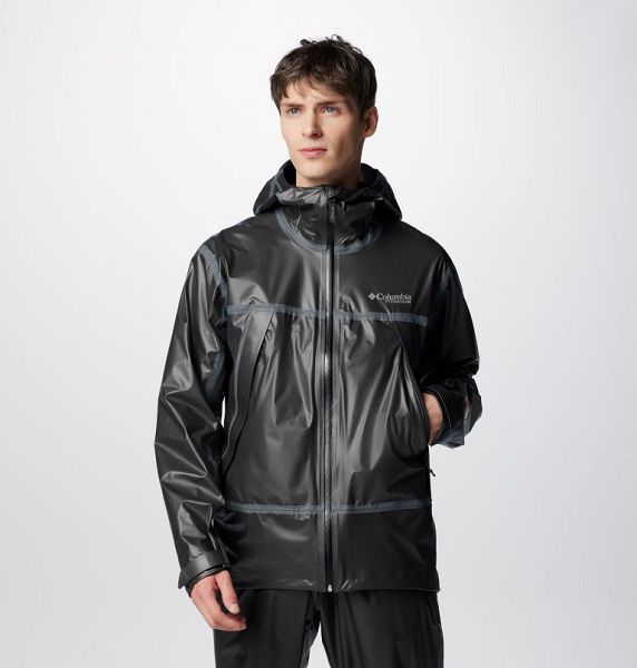 Men Columbia Wyldwood™ Waterproof Hiking Shell Jackets Black | US-IXZAPM-654