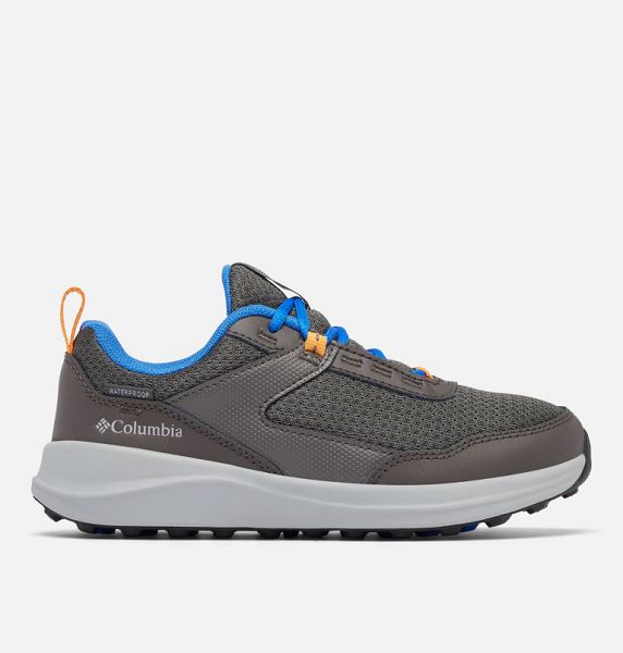 Men Columbia Youth Hatana™ Waterproof Multi-Sport Shoes Dark Grey / Blue | US-VAGSJI-518