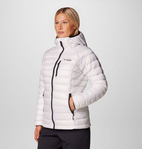 Women Columbia Arctic Crest™ Hooded Down Jackets White | US-MSJFWD-486