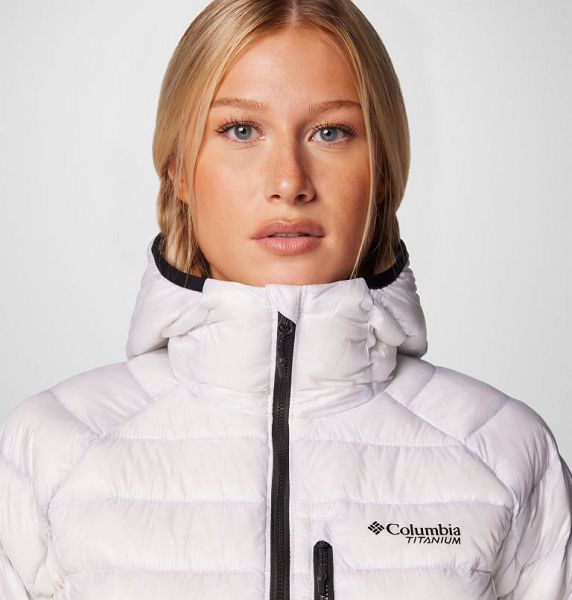 Women Columbia Arctic Crest™ Hooded Down Jackets White | US-MSJFWD-486