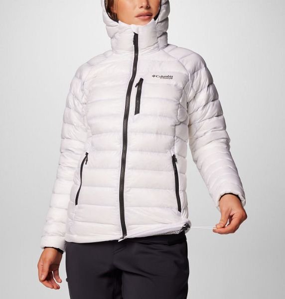 Women Columbia Arctic Crest™ Hooded Down Jackets White | US-MSJFWD-486