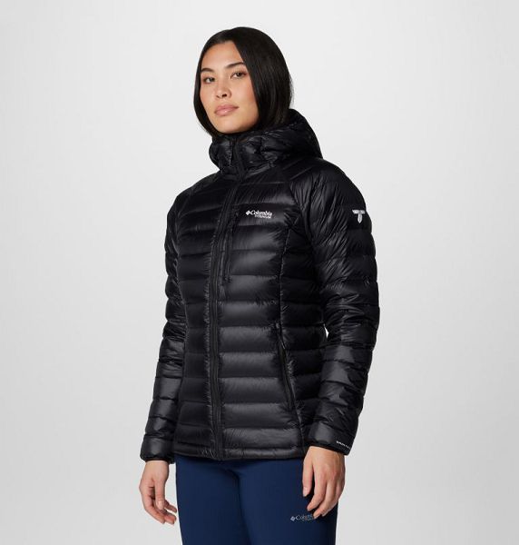 Women Columbia Arctic Crest™ Hooded Down Jackets Black | US-RMNFHI-598