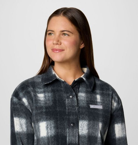 Women Columbia Benton Springs™ Fleece Shirt Jackets Black / White | US-IXWTQZ-374