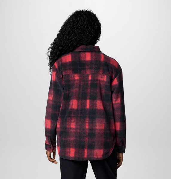 Women Columbia Benton Springs™ Fleece Shirt Jackets Black / Red | US-BRFAEK-476