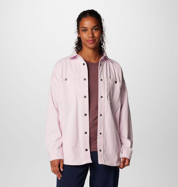 Women Columbia Blue Point Creek™ Corduroy Shirt Jackets Pink | US-GVDTLX-892