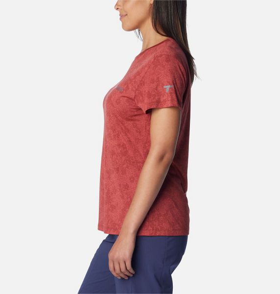 Women Columbia Bluebird Canyon™ Technical T-Shirt Red | US-CGAQRH-296