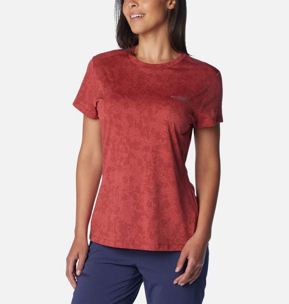 Women Columbia Bluebird Canyon™ Technical T-Shirt Red | US-CGAQRH-296