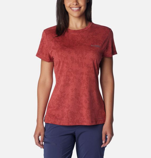 Women Columbia Bluebird Canyon™ Technical T-Shirt Red | US-CGAQRH-296