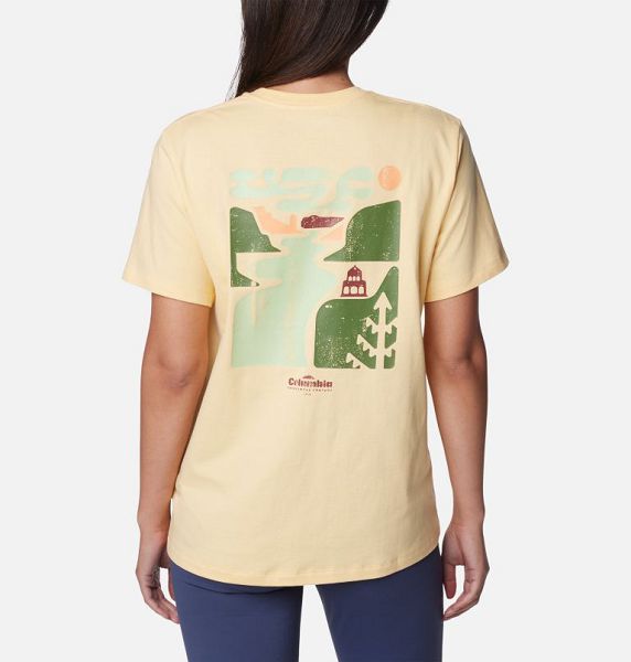 Women Columbia Boundless Beauty™ Graphic T-Shirt Yellow | US-SWPURZ-680