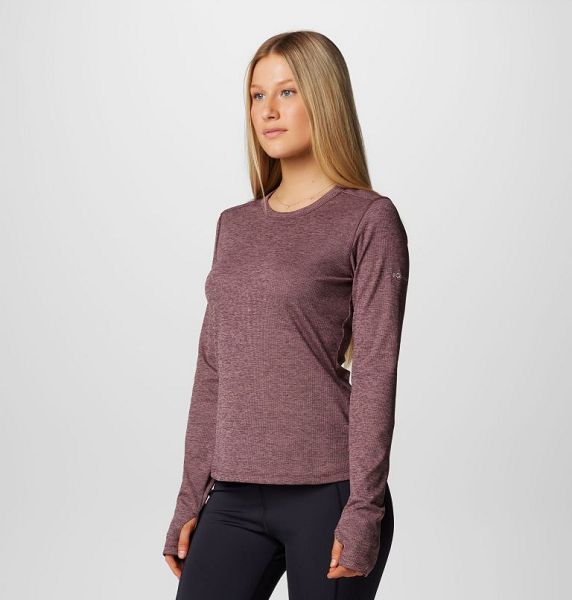 Women Columbia Boundless™ Days Knit Long Sleeve T-Shirt Burgundy | US-QWZBOT-701