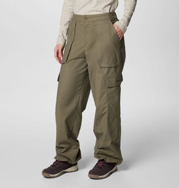 Women Columbia Brea Falls™ Cotton Ripstop Cargo Pants Grey / Green | US-OVFAPG-754