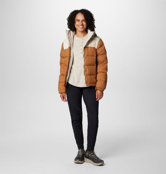 Women Columbia Bulo Point™ III Hooded Down Puffer Jacket Brown / Dark Grey | US-UVNWFS-473