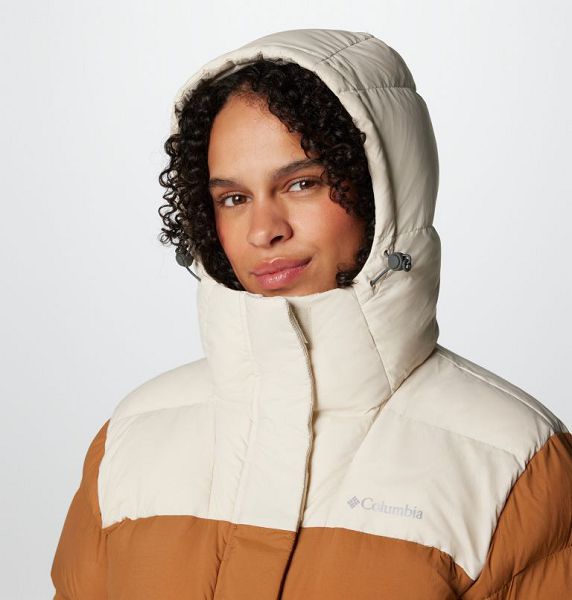 Women Columbia Bulo Point™ III Hooded Down Puffer Jacket Brown / Dark Grey | US-UVNWFS-473