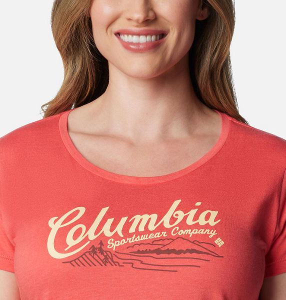 Women Columbia Daisy Days™ Graphic T-Shirt Red | US-WGKXTE-685